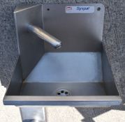 1 x Syspal Stainless Steel Hand Wash Basin With Mixer Tap - CL282 - Ref CB328 H4D - Location: