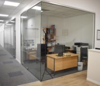 Axis Glass Office Partioning Panels - Includes 11 Panels and 2 Doors - CL489 - Location: Putney,