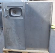 2 x Stainless Steel Prep Tables With Hand Wash Basin - Approx Dimensions H90 x W120 x D70 cms -
