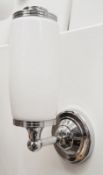 1 x Art Deco-Style Wall Light Fitting In Chrome - Ex-Display Item, Mounted On Backboard - CL298 - Re