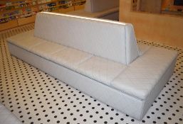 1 x Central Seating Banquette in a Contemporary Diamond Faux Grey Leather - Quality Craftsmanship