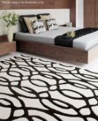 1 x Asiatic 'Matrix MAX35' 100% Wool Pile Rug In Ivory And Black - 120x170 cm - Original RRP £196.30