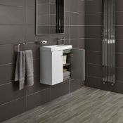 10 x Alpine Duo 495 Wall Hung Vanity Unit  - Gloss White - Brand New Boxed Stock - Dimensions: W49.5