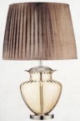 1 x Large 1-Light Table Lamp Polished Chrome Amber - New Boxed Stock - CL323 - WH2 AA5 - REF: 8531AM