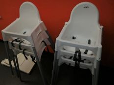 6 x Childrens High Chairs With Three Plastic Food Trays - Ref: JW276 - CL511 - Location: Southport