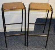 2 x Trainspotters Branded Stacking Bar Stools - Used - Dimensions (approx) H74 x W36 x D43cm -