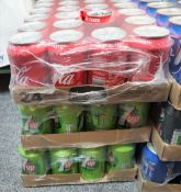 Approx 200 x Cans of 330ml Soft Drinks  - Includes Coke, Pepsi, Tango, Pepsi Max, 7up and More - New