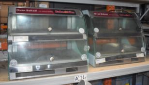 2 x Bake & Bite Countertop Food Warming Cabinets - H54 x W61 x D48 cms - CL232 - Ref JA143 WH1 -