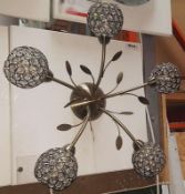 1 x Bellis II 5-Light Antique Brass Ceiling Light - Ex Display, Mounted On Board - CL298 - Ref: Ma51