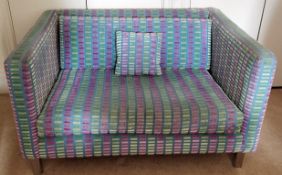 1 x Small Contemporary Sofa / Love Seat - Used, In Good Condition - H77 x W132 x D102cm, Seat 46cm