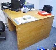 1 x Office Table With Wall Mounted Bracket, Support Leg and Drawer Pedestal - Suitable For Two