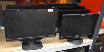 8 x Various Flat Screen Computer Monitors - Mostly 22 Inch Size - Removed From Various Office