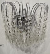 1 x Waterfall 2 Light Wall Light Polished Chrome - Ex-Display, Mounted On Backboard - CL298 - Ref: H
