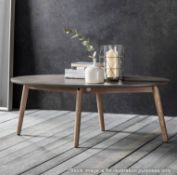 1 x BERGEN Scandinavian Style Oval Coffee Table - Dimensions: W110 x D60 x H40mm - New / Boxed