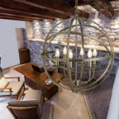 1 x Orbit Antique Brass 6-Light Spherical Pendant Ceiling Light - New Boxed Stock - CL323 - Ref 2476