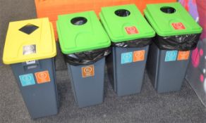 4 x Recycling Waste Bins With Lids