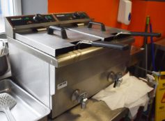 1 x Blizzard Counter Top Electric Twin Basket Fryer - 240v - H39 x W58 x D44 cms