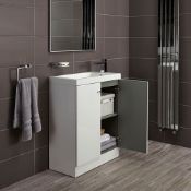 10 x Alpine Duo 660 Floorstanding Vanity Units In Gloss White - Dimensions: H80 x W66 x D35cm -