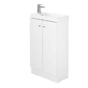 10 x Alpine Duo 495 Floorstanding Vanity Units In Gloss White - Brand New Boxed Stock -