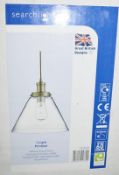 1 x Pyramid Chrome Pendant Light With Clear Glass Shade - New Boxed Stock - CL323 - Ref: 3228AB - WH