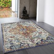 1 x Vintage-style 'Medallion Multi' Rug by Asiatic (Nova NV12) - Dimensions: 120x170 - New / Sealed