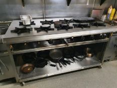1 x 9 Burner Gas Wok Cooking Station With Stainless Steel Finish - CL514 - Location: Lymm, Cheshire,