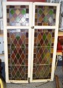 A Pair Of Stained Glass Leaded Windows - Dimensions Of Each: W106, H164, D4.5cm - Used, In Good