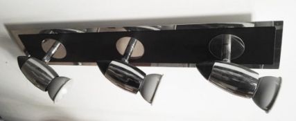 1 x Ex Display Comet 3 Light Ceiling Spotlight Polished Chrome Black - CL298 - Ref: ERP2 - 12678 - L