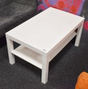3 x Contemporary Coffee Tables in White - H45 x W90 x D55 cms