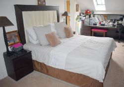 9-Piece Dark Wood Bedroom Furniture Set - Dressing Table, Headboard, Bedside Cabinets & More
