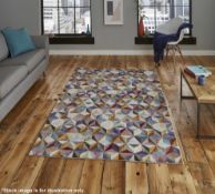 1 x 16th Avenue 'Murad' Multicoloured Geometric Rug - Ref: LF310 - Dimensions: 120 x 170cm - New