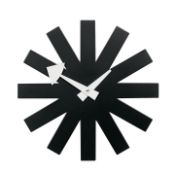 1 x George Nelson Inspired Black Asterisk Clock - 25cm Diameter - Brand New Boxed Stock