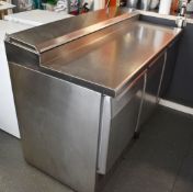 1 x Blizzard 3 Door Compact Refrigerated Prep Counter With Saladette Topper