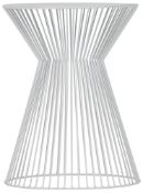1 x 'Suus' Contemporary Diabalo Style Openwork Metal SIDE Table In WHITE - Brand New Boxed Stock