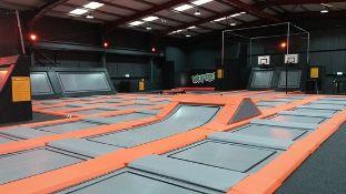 1 x Trampoline Park With Over 40 Interconnected Trampolines, Basketball Trampoline Court, Walk The