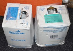 2 x Cases of StarSlush Syrup - 10 Litres of Lemon & Lime and 10 Litres of Blue Raspberry - Unused