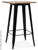1 x Xavier Pauchard Inspired Industrial Metal Bar Table - BLACK - Dimensions: 60x60xH103cm