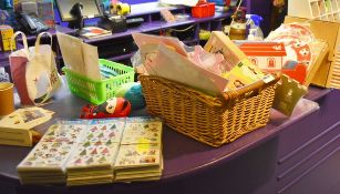 Assorted Collection of Children's Toys - Includes Wooden Toys, Wall Clocks, Soft Toys, Sticker Packs