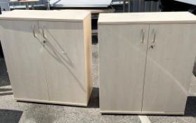 2 x Office Cupboard in birch with 2 shelves inside - MC730 - CL534 - Location: Altrincham WA14 -