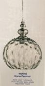 1 x Searchlight Indiana Globe Pendant in satin silver - Ref: 2020CL - New And Boxed - RRP: £75