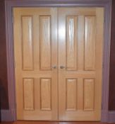A Pair Of High Quality Internal Wooden Doors - Dimensions Of Each: H200 x W75 x 7cm - Ref: ABR015 /