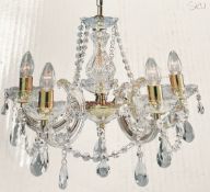 1 x Searchlight Marie Therese Chandelier in polished brass - Ref: 699-5 - New and Boxed - RRP: £130