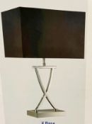 1 x Searchlight X Base Table Lamp in satin silver - Ref: 7923SS - New and Boxed - RRP: £70
