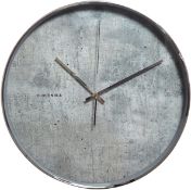 1 x Cloudnola 'Structure' Industrial Style Wall Clock With A Faux Cement Face - 40cm Diameter - New