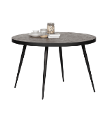 1 x VIC Designer 120cm Teak & Metal Dining Table - Produced By WOOOD - Brand New