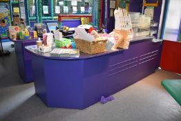 1 x Reception Counter With Features Such as Hatch Door, Ticket Rollers, Pigeon Holes, Key Hooks