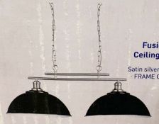1 x Searchlight Fusion Ceiling Bar in satin silver - Ref: 0932-2BK - new and Boxed - RRP: £130.00