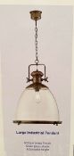 1 x Searchlight Large Industrial Pendant in Antique Brass - Ref: 6659 - New and Boxed - RRP: £550