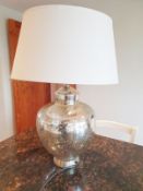 2 x Ceramic Table Lamps With Inline On/Off Switch and Cream Shades  - CL521 - NO VAT ON THE HAMMER -