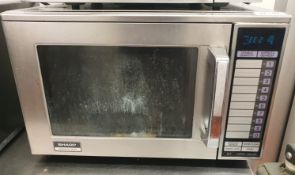 1 x Sharp Commercial Microwave Oven - Model 1900W/R-24AT - CL532 - Ref JA157 - Location: London,